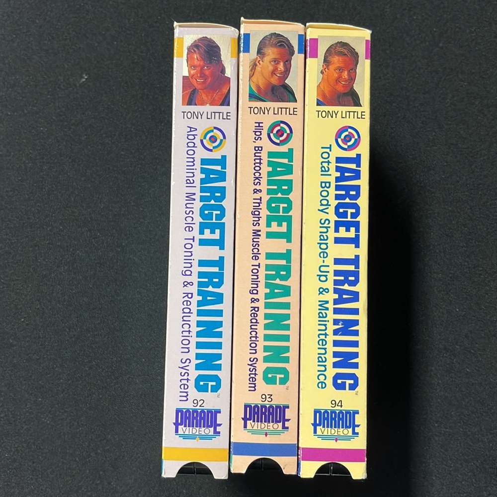 Vintage 90’s TONY LITTLE Target Training VHS Exercise Tapes - Set of 3